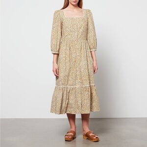 MEADOWS IXORA DRESS YELLOW FLORAL SIZE 8